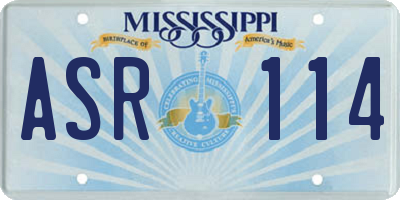 MS license plate ASR114