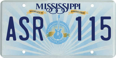 MS license plate ASR115