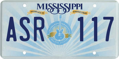 MS license plate ASR117