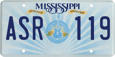 MS license plate ASR119