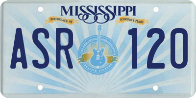 MS license plate ASR120