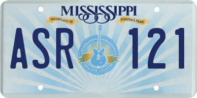 MS license plate ASR121