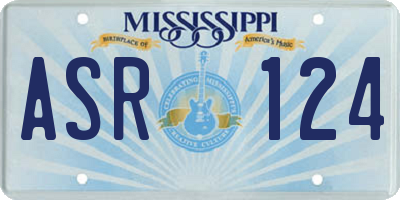 MS license plate ASR124