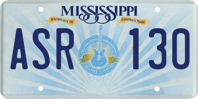 MS license plate ASR130