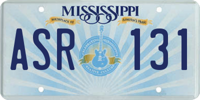 MS license plate ASR131