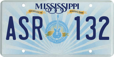 MS license plate ASR132