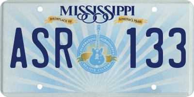 MS license plate ASR133