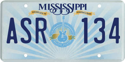 MS license plate ASR134