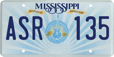 MS license plate ASR135