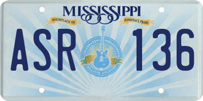 MS license plate ASR136
