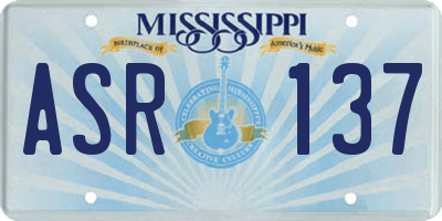 MS license plate ASR137