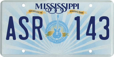 MS license plate ASR143