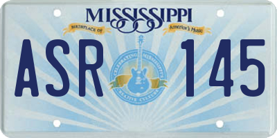 MS license plate ASR145