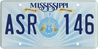 MS license plate ASR146