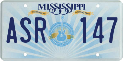 MS license plate ASR147