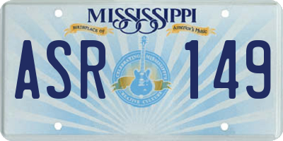 MS license plate ASR149