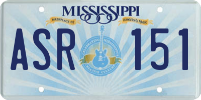 MS license plate ASR151