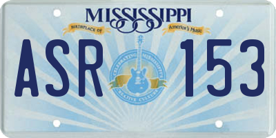MS license plate ASR153