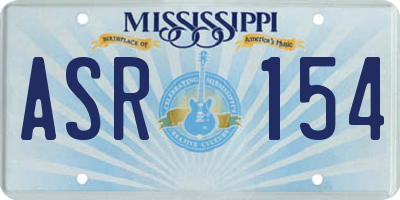 MS license plate ASR154