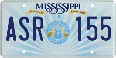 MS license plate ASR155