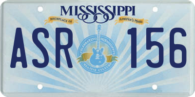 MS license plate ASR156