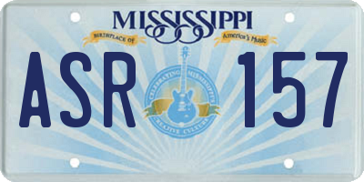 MS license plate ASR157
