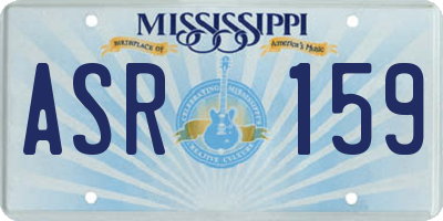 MS license plate ASR159
