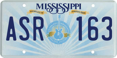 MS license plate ASR163