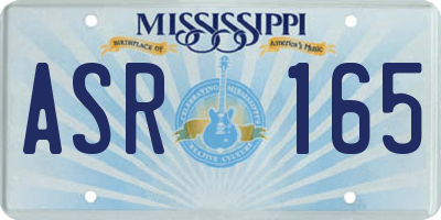 MS license plate ASR165