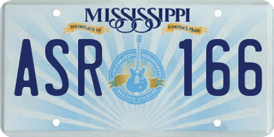 MS license plate ASR166