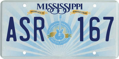 MS license plate ASR167