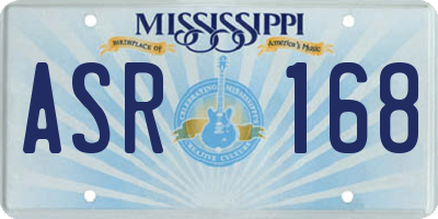MS license plate ASR168