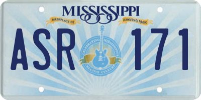 MS license plate ASR171
