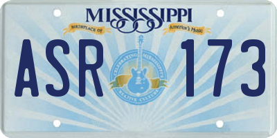 MS license plate ASR173