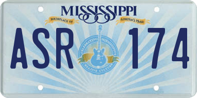 MS license plate ASR174