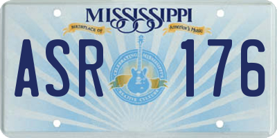MS license plate ASR176