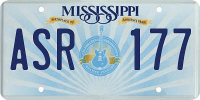MS license plate ASR177