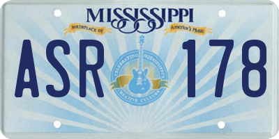MS license plate ASR178