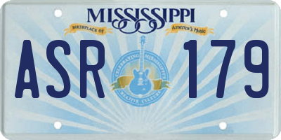 MS license plate ASR179