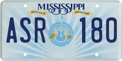 MS license plate ASR180