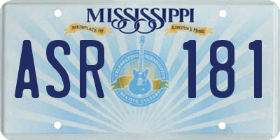 MS license plate ASR181
