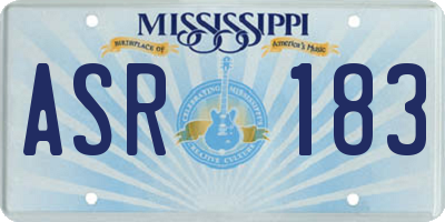 MS license plate ASR183