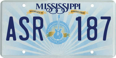 MS license plate ASR187