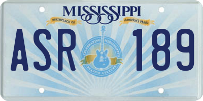 MS license plate ASR189