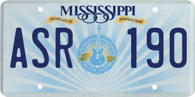 MS license plate ASR190