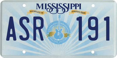 MS license plate ASR191
