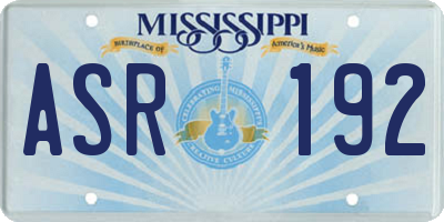 MS license plate ASR192