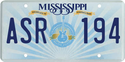 MS license plate ASR194