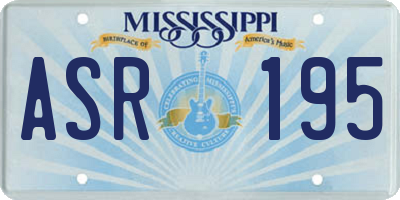 MS license plate ASR195