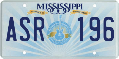 MS license plate ASR196
